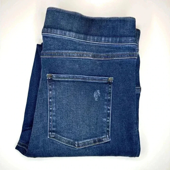 SPANX Women’s Distressed Ankle Skinny Jeans Medium Wash Raw Hem Size- Medium - Picture 10 of 10